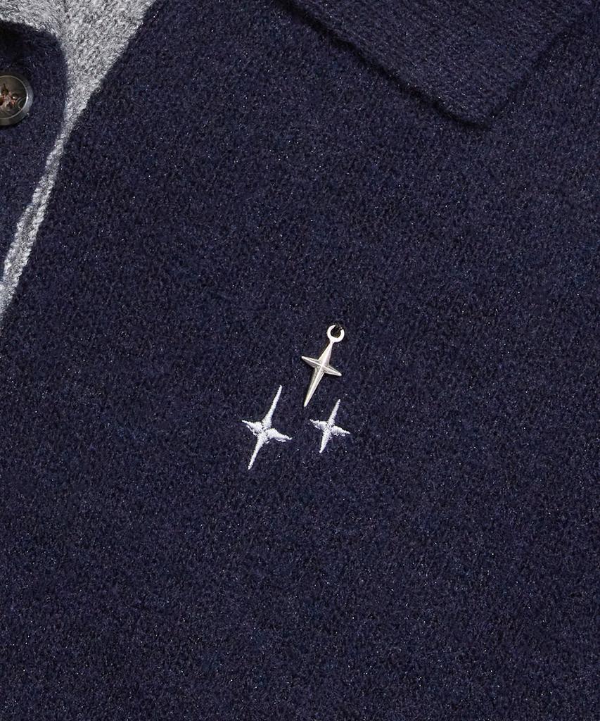 Neufetbleu Neb Metal Shine Two Tone Cardigan (Navy)