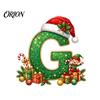 Unique Festive Gift for Family Personalized 26 Alphabet Christmas Ornament with Santa Hat Elf Design, Acrylic Customized Wrapping Tag Hanging