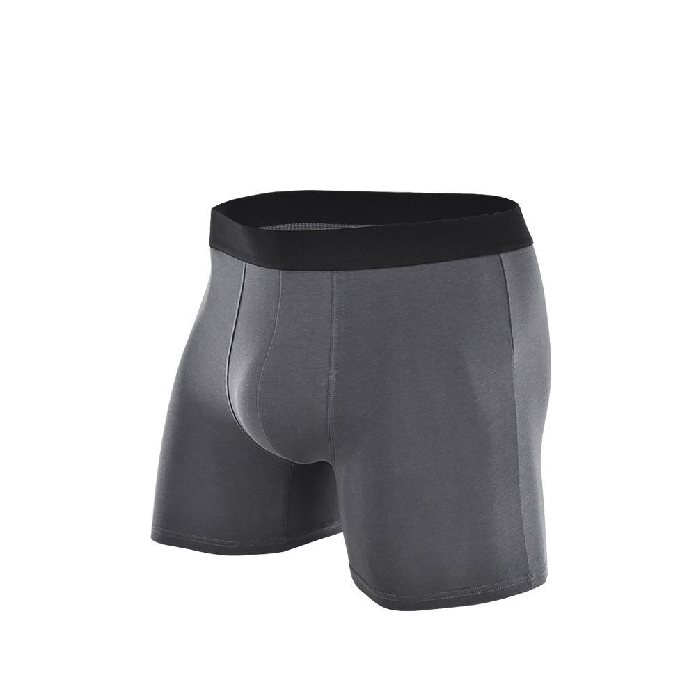 Lightweight and Breathable Cotton Solid Color Men's Black Belt Casual Four Corner Shorts