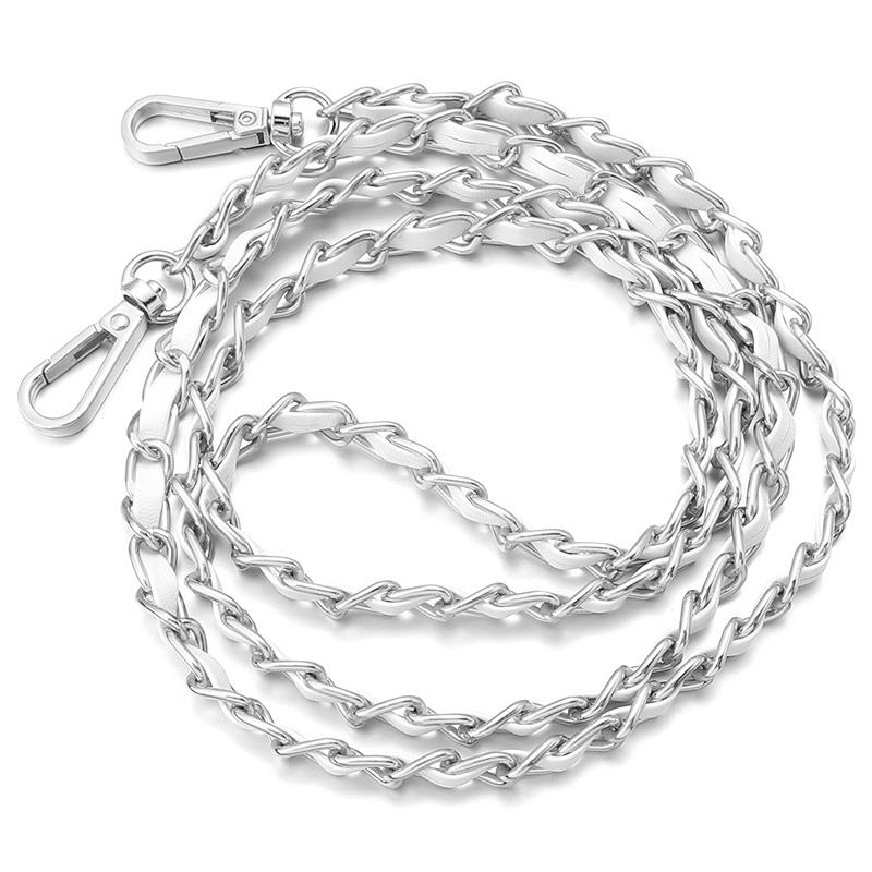 PU Leather Metal Chain Crossbody Shoulder Portable Aluminum Bag Chain Straps For DIY Clothing Handbags Decoration Accessories