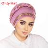 Casual Polyester Knit Headscarf Hat With Embroidered Braid For Autumn Wear