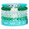 Wwjd Kreuz Armbänder mit Perlen Handgefertigt Geometrisch Polierte Steine Für Männer Frauen Freundschaft Und Glaube