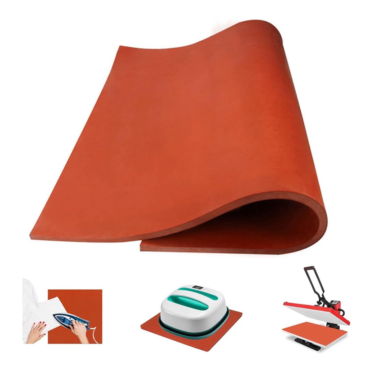 12x15 Inch Silicone Heat Press Mat Pad 0.3 Inch Thickest Sublimation Silicone Mat for Heat Press Machine Flat Heat NONE