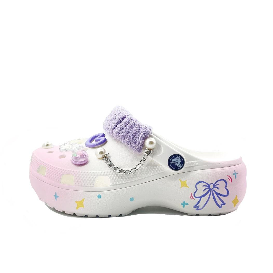 

Crocs Classic Platform Clog EVA Модный тренд Удобные Личность Простые Повседневные Дышащие Шлепанцы Унисекс Розовый 34-35 розовый