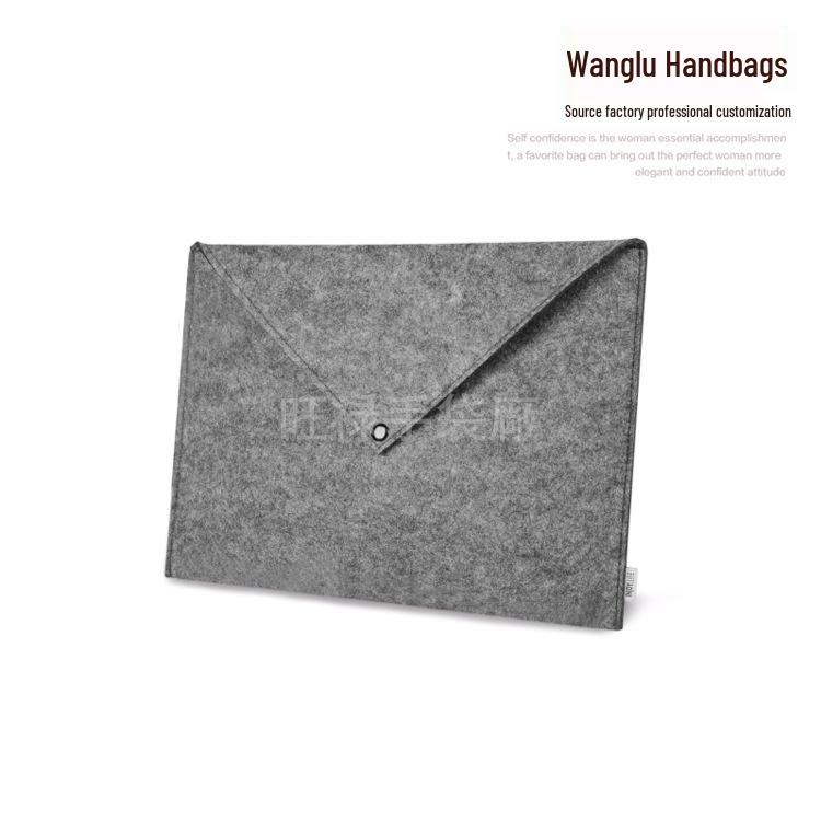 A4 Filt Dokumentförvaringsväska med Tryckknapp