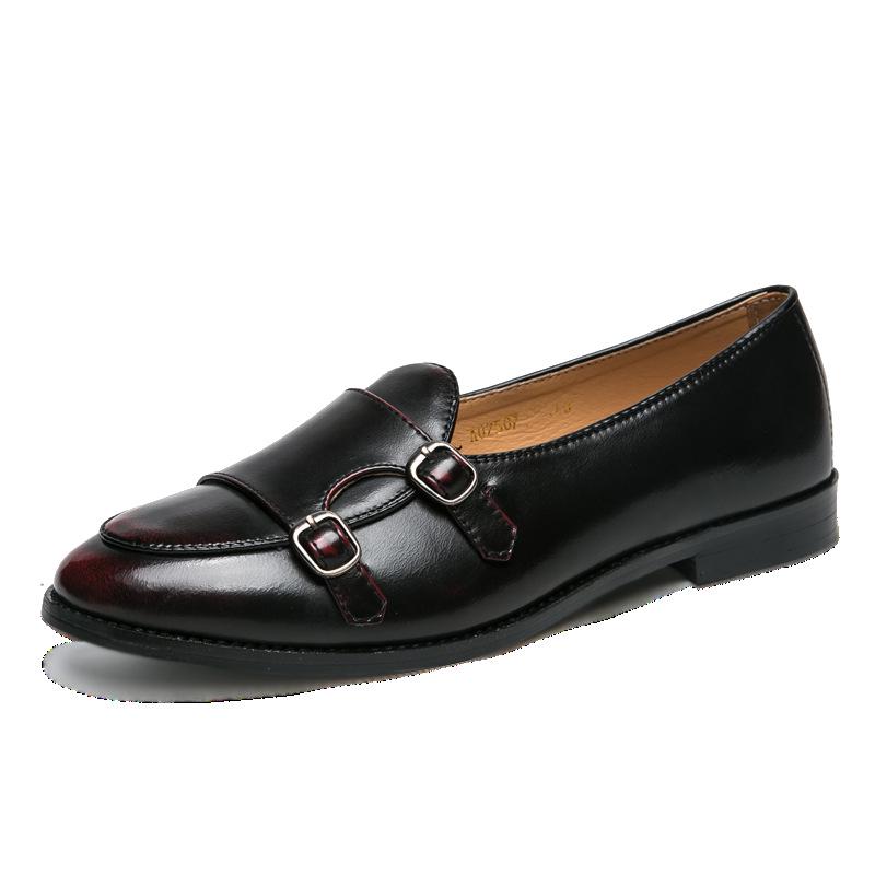 7507 Spring and Autumn New Fashion Color Polishing Fashion British Style Business Casual Small Leather Shoes Brock Retro Men's Shoes