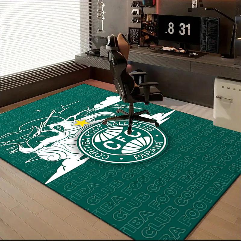 Cori-tiba Football Club Crest Printed Office Carpet Chair Cushion  Entryway Rug, Rugs for Living Room, Bedroom Christmas gifts
