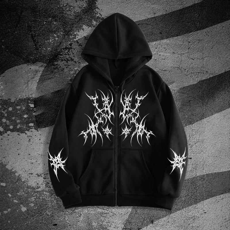 Herren Reißverschluss Hoodie 3D Druck Lässig Lockerer Schnitt Sweatshirt Jugend