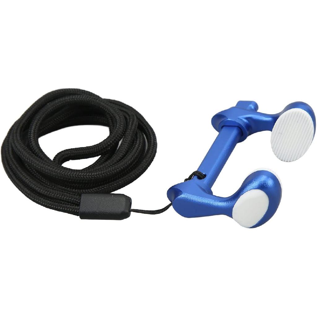 Diving Nose Clip, Aluminum Alloy Adjustable Antislip Swimming Nose Plug Nose Protector with Anti Drop Lanyard (Blue)