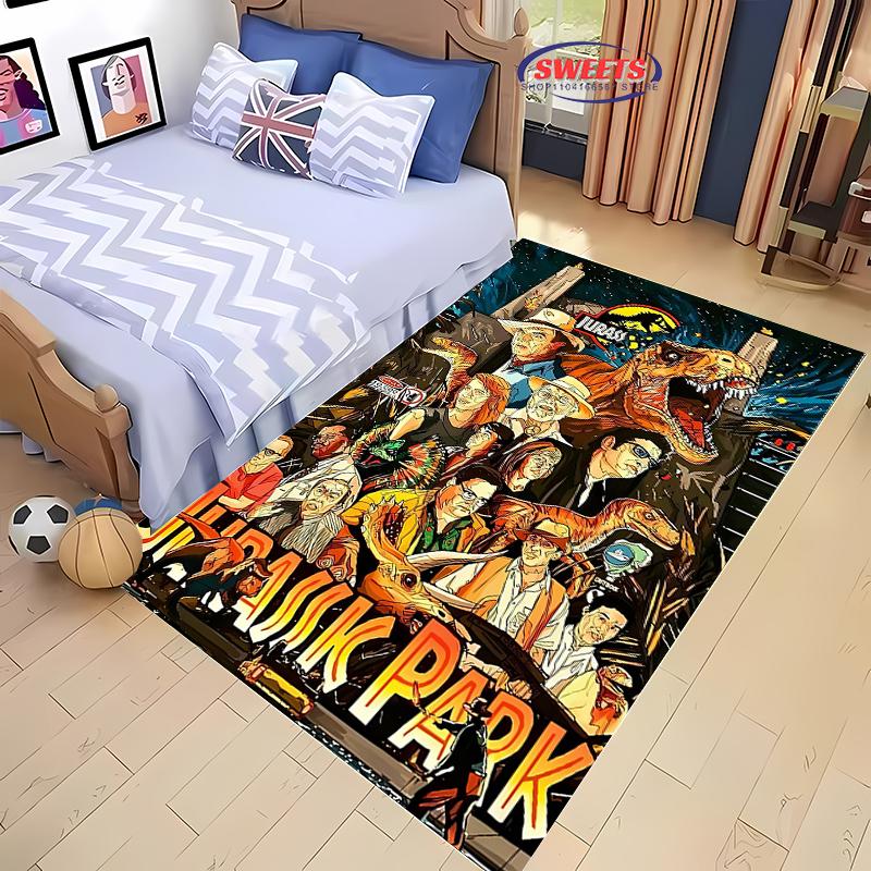 New Shelves ! Classic Jurassic Park Carpet, Living Room Bedroom Office Children's Room of Choice, Non-slip Machine Washable Mat