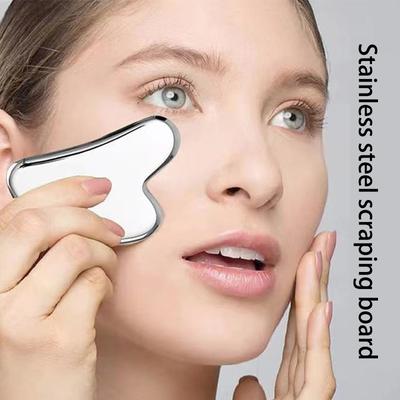 Gesichts-Guasha-Schaber Edelstahl Gua Sha Massagegerät Körper Hals Rücken Stressabbau Schönheitswerkzeug Hautschaben Lymphdetox-Massage