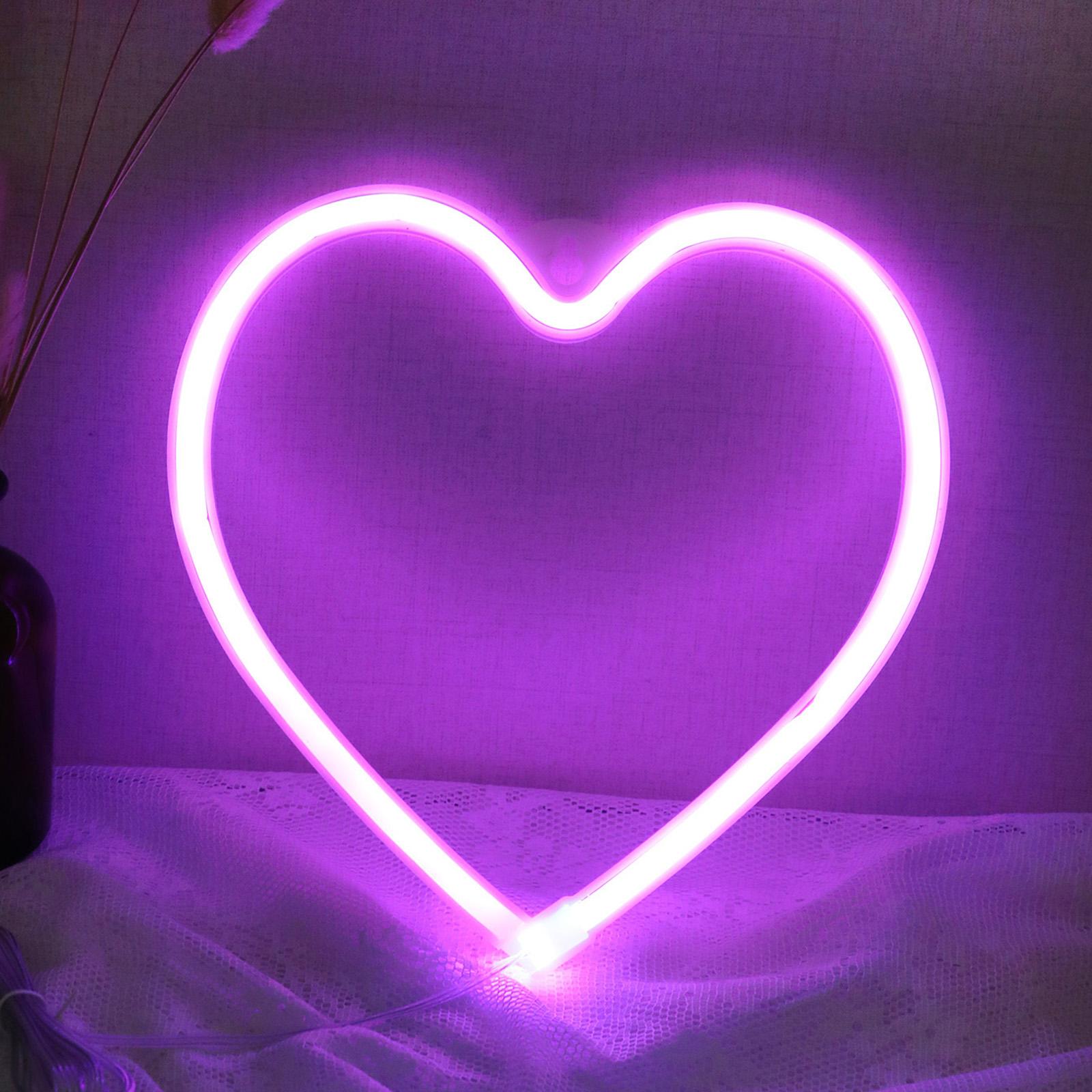 Батарея/USB светодиодный неоновый светильник настенное украшение бабочка молния сердце неоновая вывеска ночник для детской спальни свадьба вечеринка подарок Multicolor пурпурное сердце