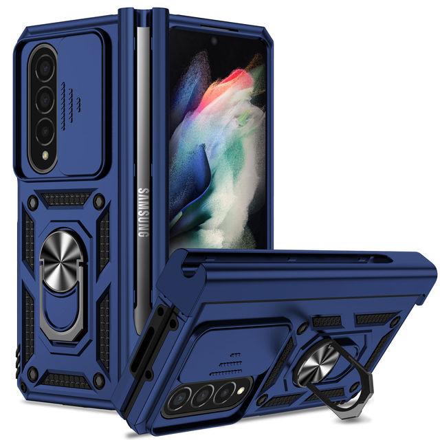 Capa de lente de câmera deslizante para Samsung Galaxy Z Fold 4 2022, capa de armadura de nível militar para Samsung Galaxy Z Fold 4 5g
