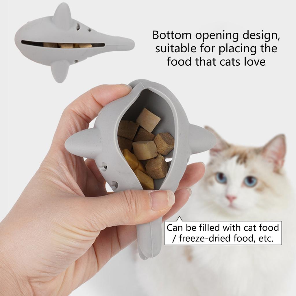 Silicone Fish Chew Toy For Cats Interactive Treat Dispenser Hunting Instinct Stimulation Boredom Relief Dental Health