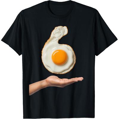 Number 6 Matching 67 Meme Breakfast Egg Meme T Shirts Men Cotton Humor Streetwear Tee Shirt Short Sleeve Unisex Loose Clothing