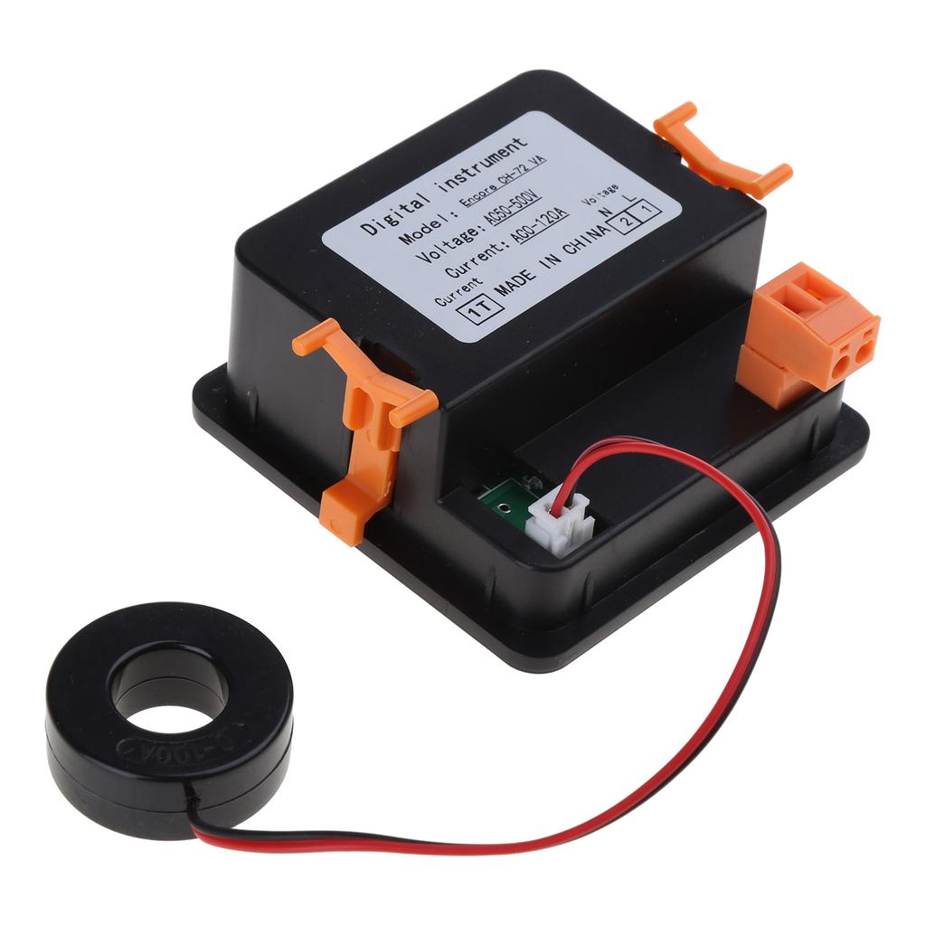 Digital Voltage Current Meter Panel Voltmeter Ammeter LED Display AC50-500V 1-140A Embedded Installation Compact-size