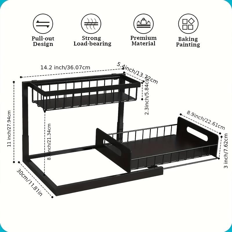 Kitchen Storage Rack, Lower Sink Sorting, Sliding Pull-out Cabinet Sorting Rack, For Kitchen Bathroom Refrigerator Cabinet Organization Rack