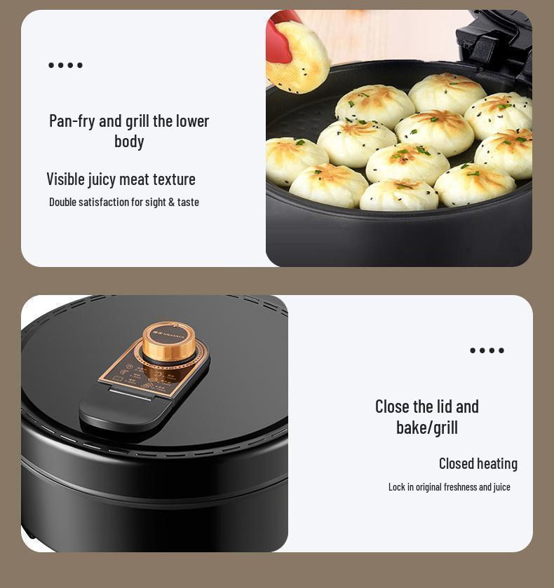 Multi-Functional Electric Griddle with Timer, Non-Stick Pancake Pan, Large Capacity, Double-Sided Heating