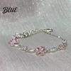 Non-fading Bracelet Women Shiny Rhinestones Inlaid Flower Comfortable Wear Shape