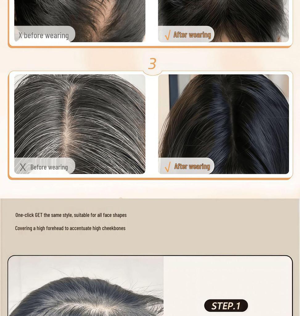Natural Black Long Straight Hand-Woven Lace Wig Cap - Realistic Invisible Hairpiece for Daily Wear