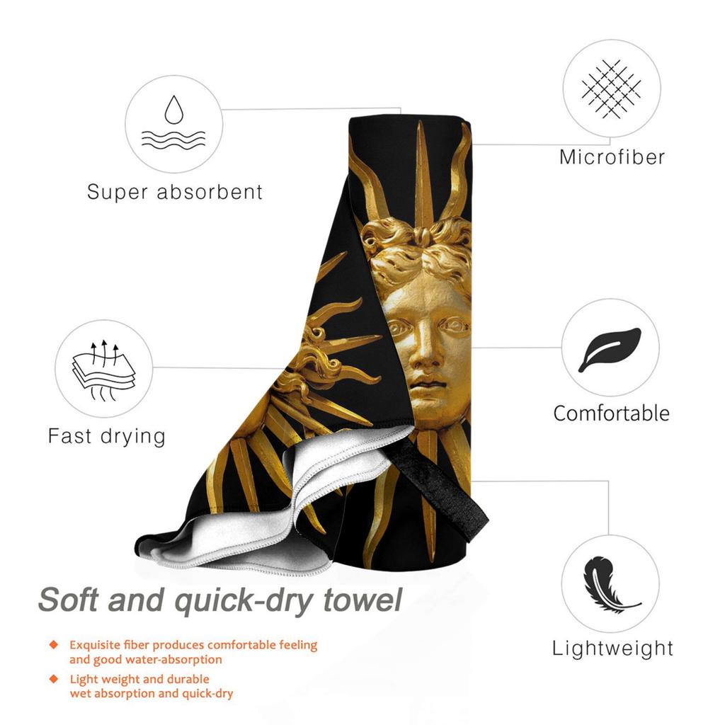 Symbol of Louis XIV the Sun King Beach Towel Soft Microfiber Quick Dry Absorbent Quick Towels For Swimming