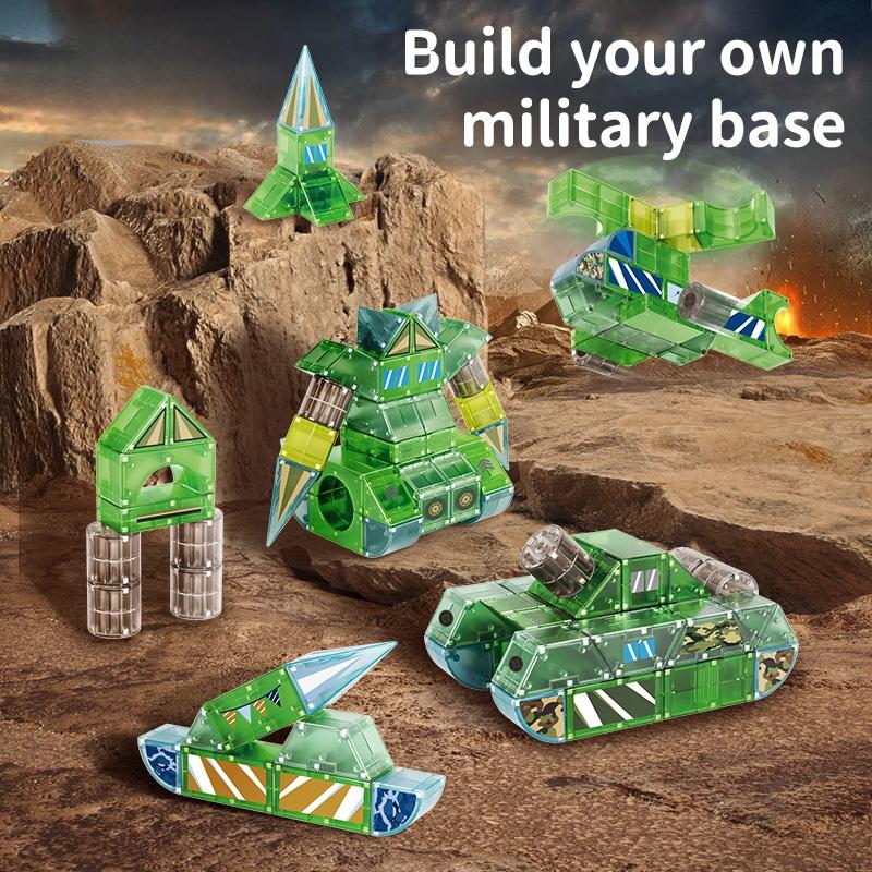 DIY Magnetic Building Block Bricks Military Construction Set Castle Shape Kids Educational  STEM Learning Toys Gift for kids
