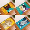 Cute Cat Animals Pattern Anti-Slip Carpet Bath Kitchen Super Absorbent Door Mats Non Slip Area Rugs for Home Living Room Decor