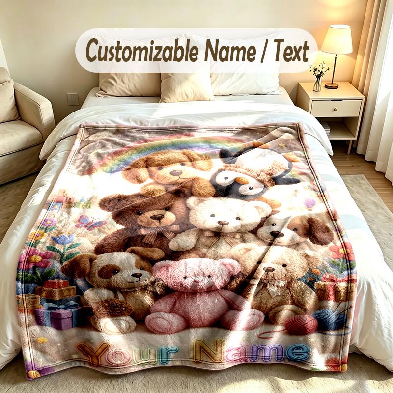 Family Friends Theme Custom Blanket Personalized Name & Text Customized Soft Warm Throw Blanket Home Decor