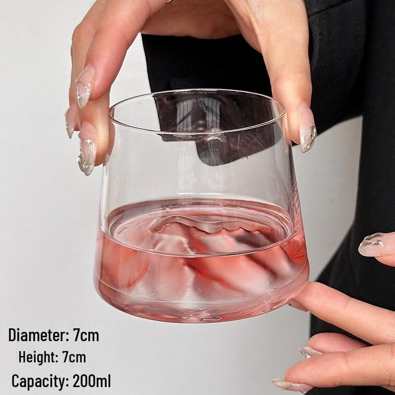 Ins Style Mt. Fuji Creative Pink Glass: Elegant Mountain Range Whiskey & Liquor Cup