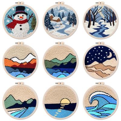Handgefertigtes DIY-Stanznadel- & Teppichstanz-Set - Ursprüngliche Landschaft