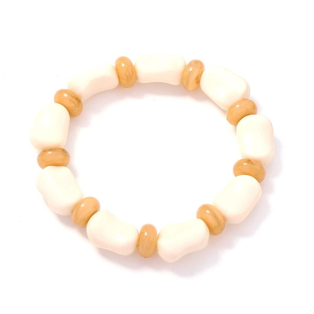 Artistic retro casual versatile bracelet irregular geometric contrasting bead bracelet trendy travel women's bracelet