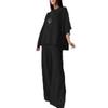 Solid-color Loose Two-piece Women's Casual Loose Pants Set, Women's Retro Women's Clothing