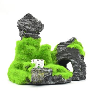 Artificial Flocking Moss Rockery Resin Rockery Mountain Decor Aquarium Fish Bowl Landscaping