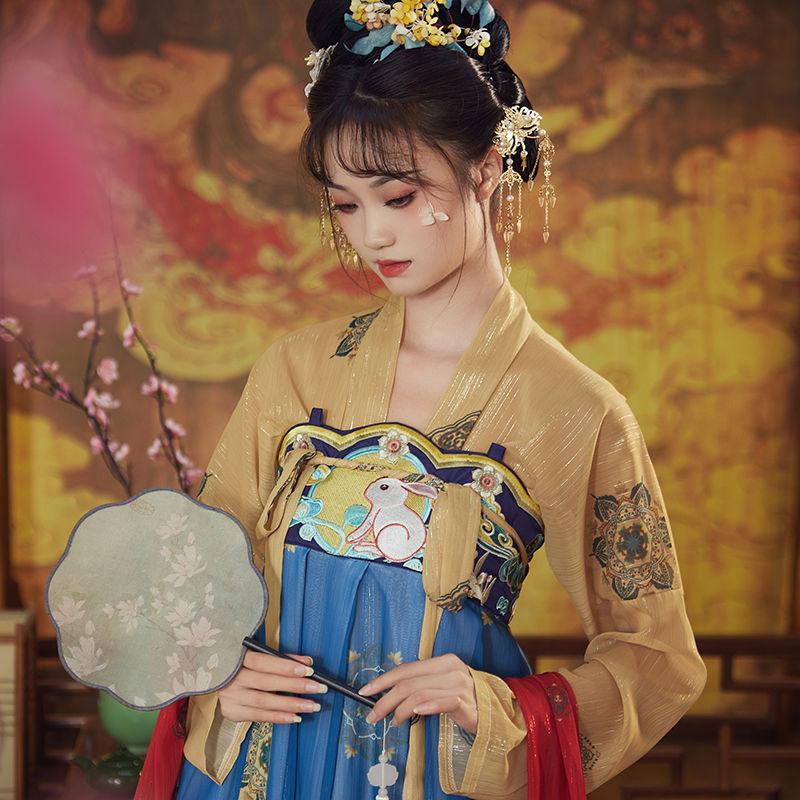 Nová dámska sukňa Hanfu Dunhuang Chang'e princezná v štýle Tang v štýle hrudníka Ru Slimming Festival Kostýmový kostým
