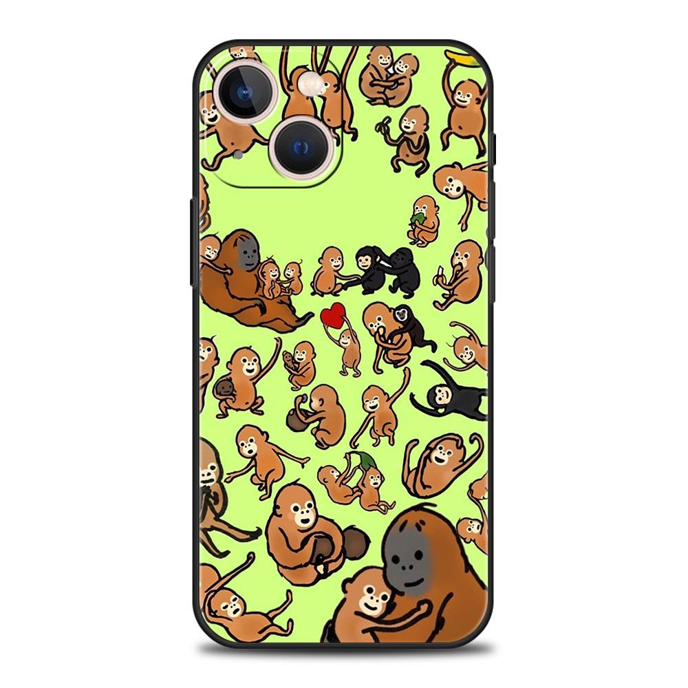 Monkey And Banana Phone Case Cover for iPhone 17 16 15 14 13 12 11 Pro Max 17 Air Plus Shockproof Soft TPU Shell Fundas Capa Bag