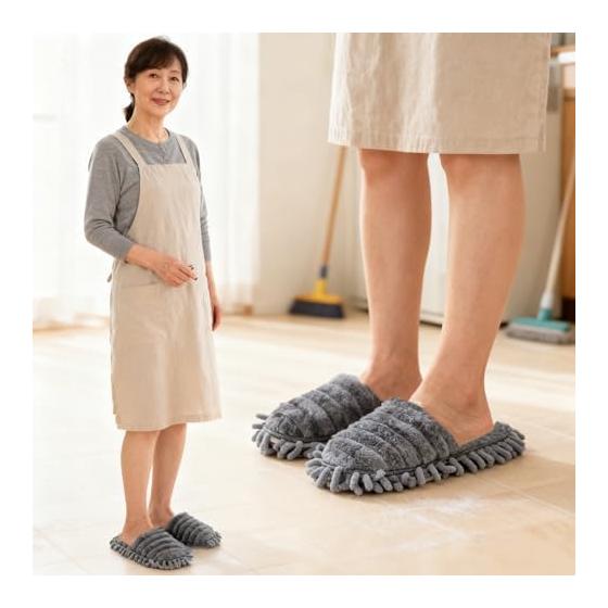 [SIQITECH] Mop Slippers Cleaning Slippers Cute Caterpillar Mopper Fluffy Super Absorbent Wearable Mop Indoor Floor Cleaning Room Shoes Floor Cleaning