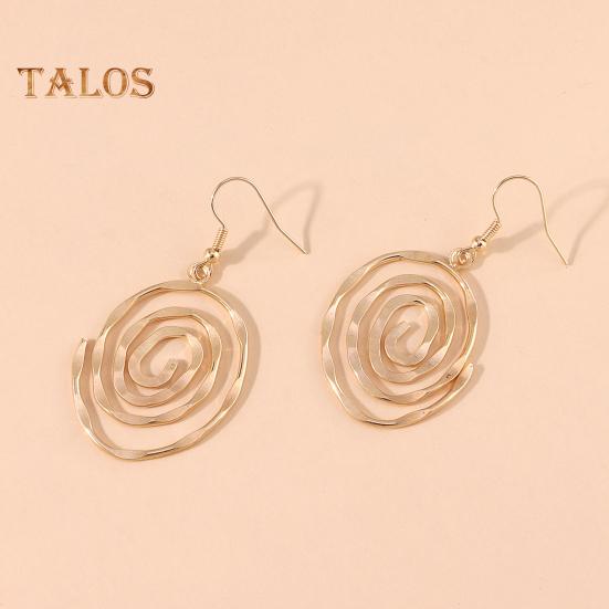 1 Pair Women Hook Earrings Hollow Vortex Shape Smooth Polished Ear Decoration Jewelry Vacation Earrings Party Hanging Earrings Commute Dangle Earrings