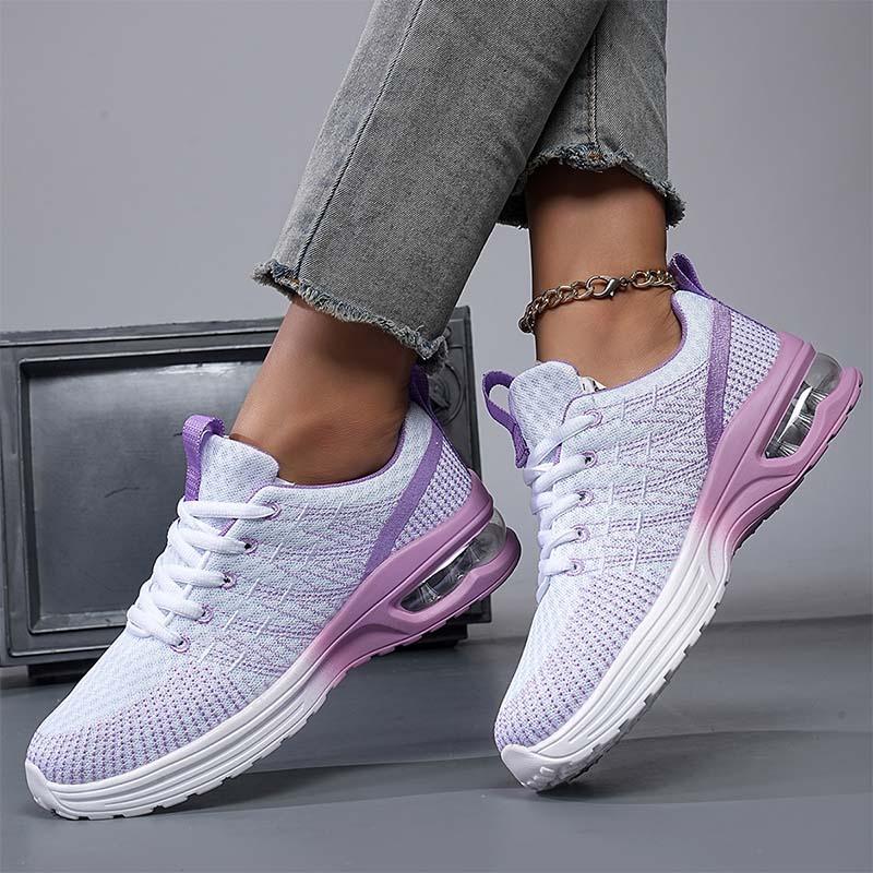 Fashion Purple Sport Shoes Women Running Shoes Breathable Air Cushion Mesh Sneakers Anti-slip Gym Trainers Jogging Athletic Shoes Big 42