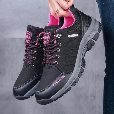 Mountaineering Shoes for Women Fashionable Multifunctional Anti Slip Hiking Shoes Outdoor Hiking Training Lace Up Sports Shoes