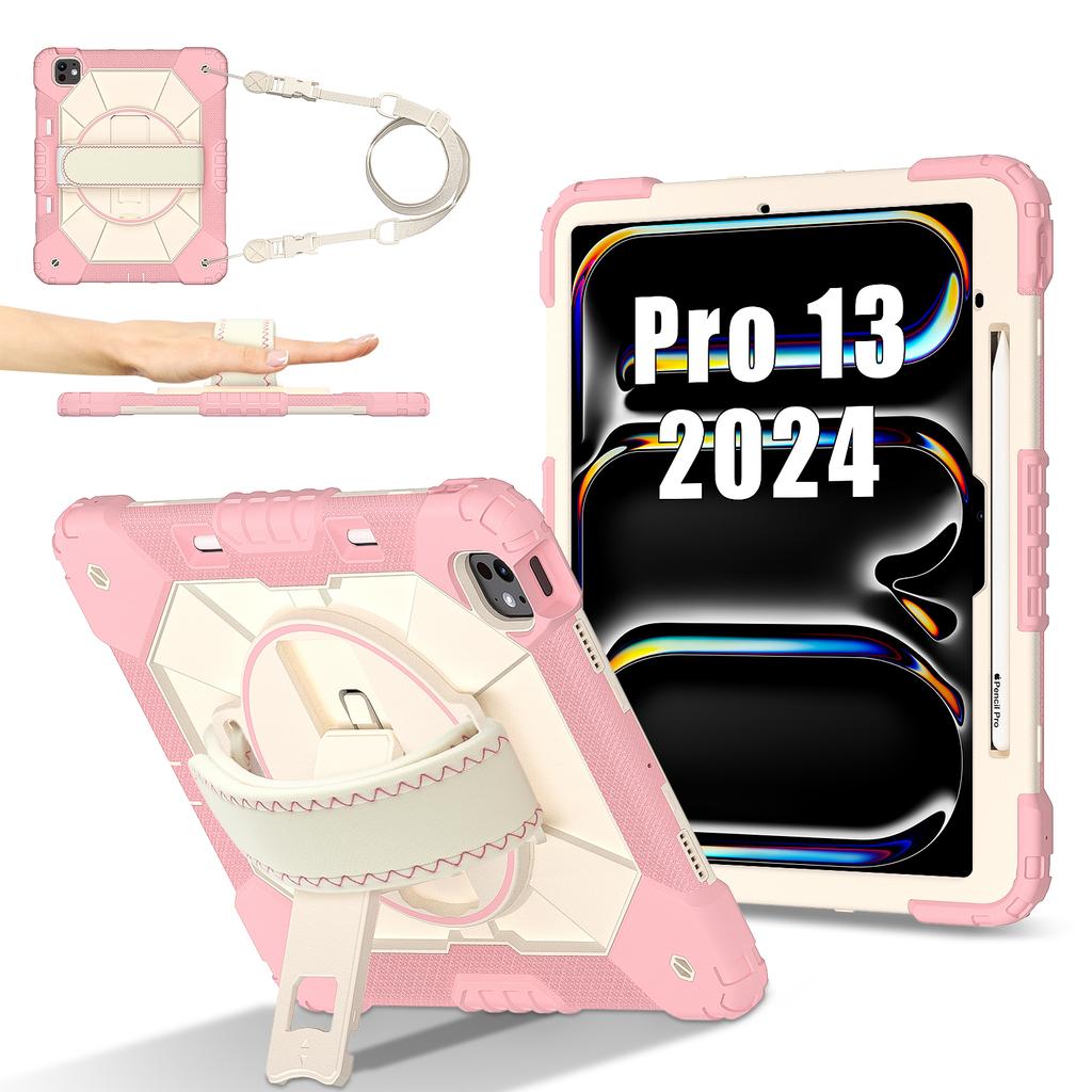 Etui obrotowe Uniwersalne do IPad Pro 13 2025 M5 2024 M4 A3360 A3361 A3362 A2926 A2925 A3007 Hybrydowe Pokrowiec Pasek na Ramię