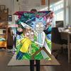 1 Stück Rick und Morty Print Flanelldecke, Hohe Qualität, Bequem für alle Jahreszeiten, Heimdekoration, Wärme und Komfort, Perfekt für Geschenke