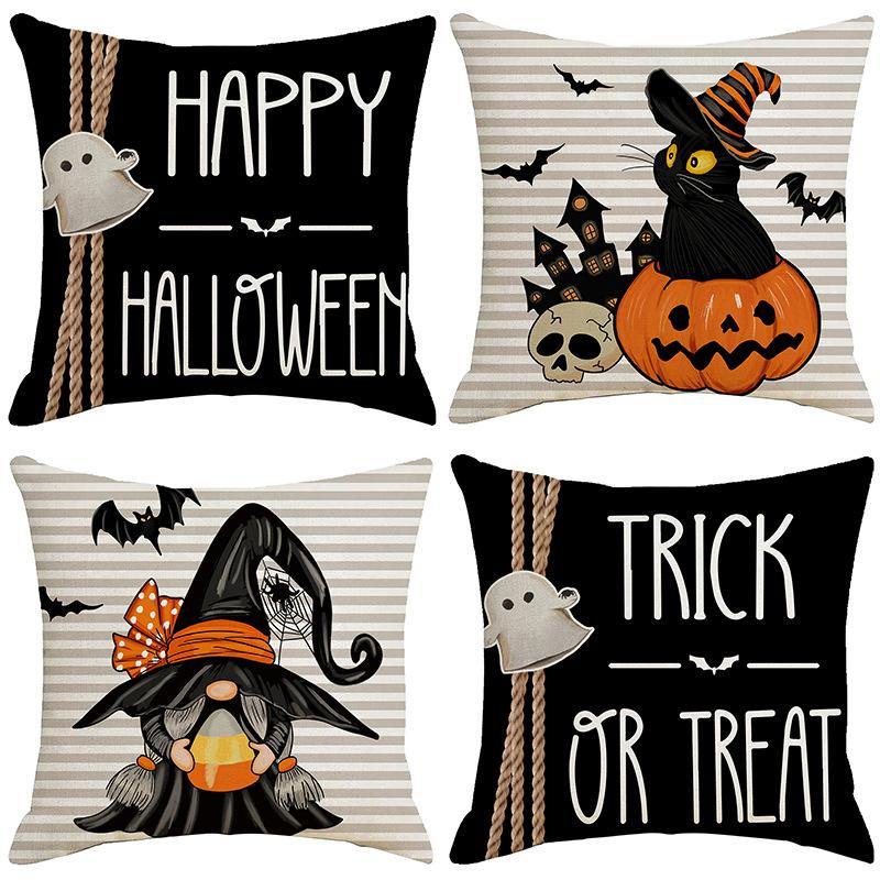 New Halloween Pillow Case Living Room Sofa Backrest Linen Black Festive Atmosphere Home Pillow