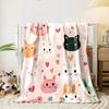 Cute Cartoon Animals with Hearts Pattern Print Blanket Soft and Cozy Perfect for the Living Room Bed Sofa or a Nap,gift
