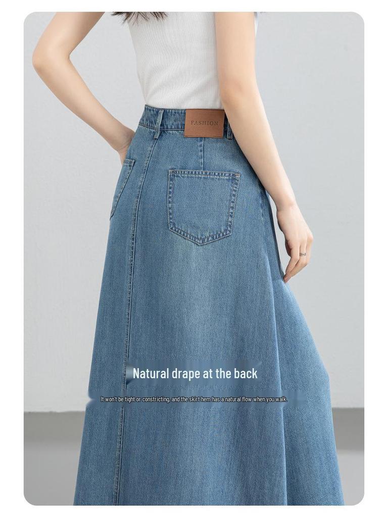 Vintage Charm Denim Vest & Skirt Set - Waist-Cinching Lace-Up, Sleeveless Lapel Top for Versatile Style
