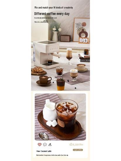 Compact Multi-Functional Italian Coffee Machine with Automatic Milk Frothing, Latte Art, and 20 European/American/UK Plugs - In Stock