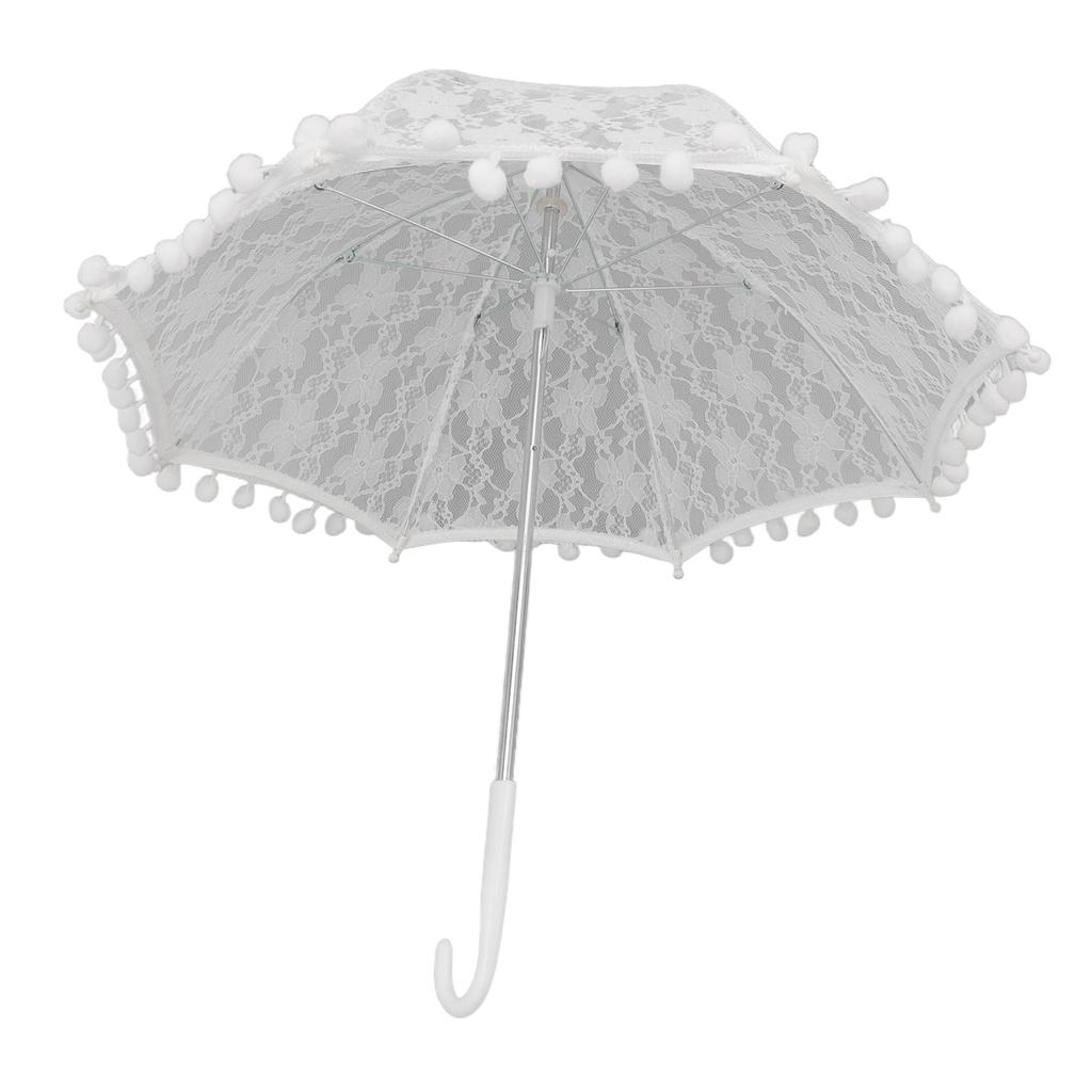 Biały Koronkowy Parasol Vintage Ślubny Koronkowy Parasol dla Panny Młodej Dziecięcy Kostium na Zdjęcie Koronkowy Parasol do Rekwizytów Fotograficznych