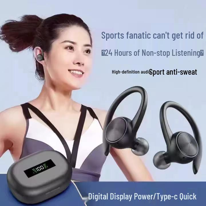 Ear-hook Type-C Wireless Bluetooth Earphones with High-Fidelity, Long Battery Life, and Compact Design for Running