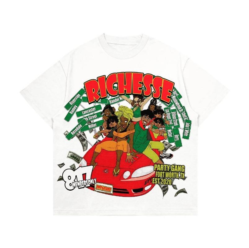 

Street vintage lettering portrait printed short sleeve T-shirt Men y2k Goth Harajuku fashion couple casual loose oversized shirt 4XL