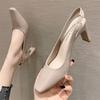 K88-A Korean Style Women's Patent Leather Slingback Peep Toe Sandals with Square Chunky High Heels