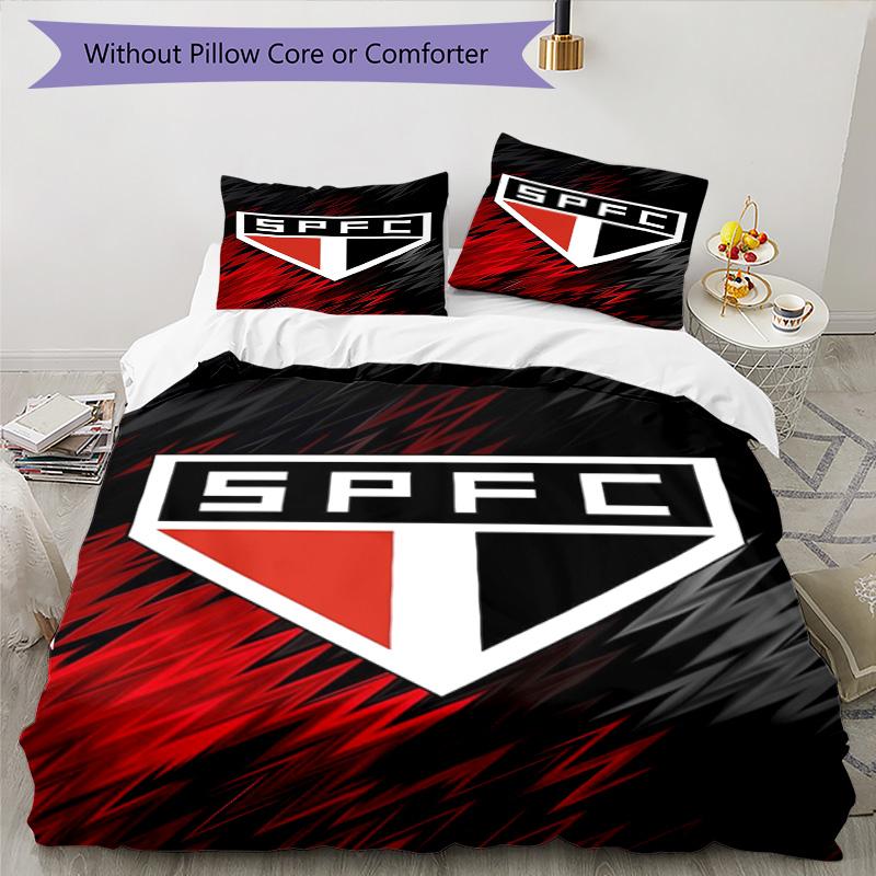 Paulo Fc Emblem Printed Pattern Duvet Cover Set – includes 1 duvet cover and 2 matching pillowcases Bedroom decor Christmas gifts